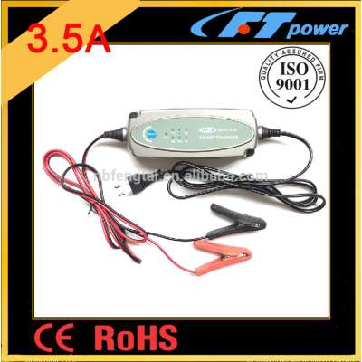 3.5A smart battery charger 12V,desulphation/soft start/bulk/absorption/analyse/recond/float/pulse battery charger automatic