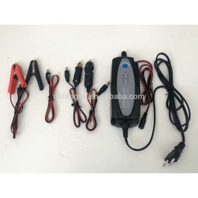 12V battery charger with accessory Eyelet M6 Connect Cig-plug Connect Clamp Connect German Type Cigarette Lighter Pl ug