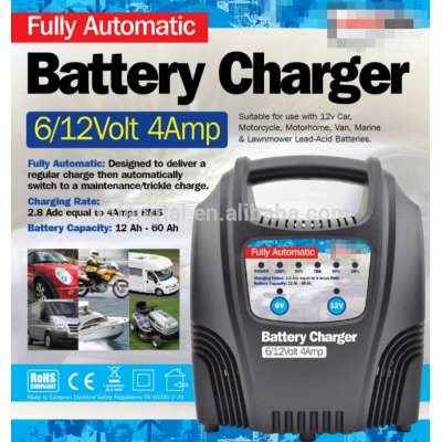 A1204LX 6/12V car battery charger automatic lead acid AGM 4amp LED portable battery charger